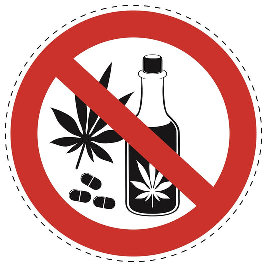 Autocollant d'interdiction "Pas de drogue" en plastique PVC, ES-SI26000