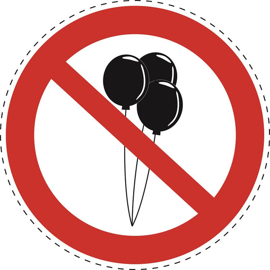 Autocollant d'interdiction "Aucun ballon autorisé" en plastique PVC, ES-SI26200