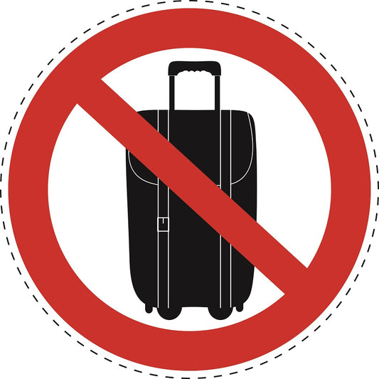 Autocollant d'interdiction "Aucun sac/bagage autorisé" en plastique PVC, ES-SI26300
