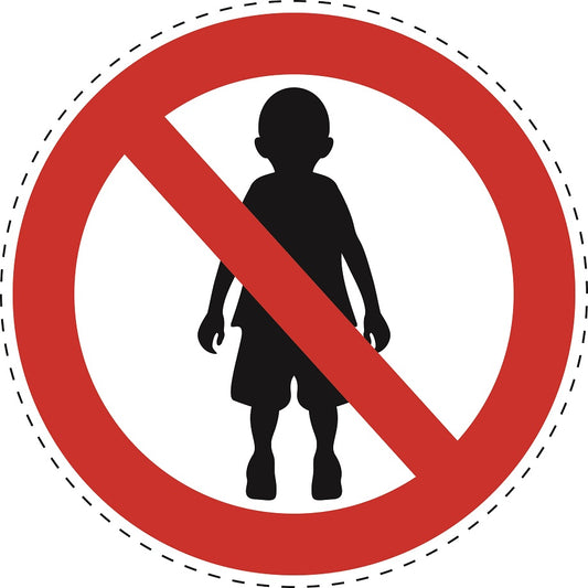 Autocollant d'interdiction "Aucun enfant autorisé" en plastiquePVC, ES-SI27500