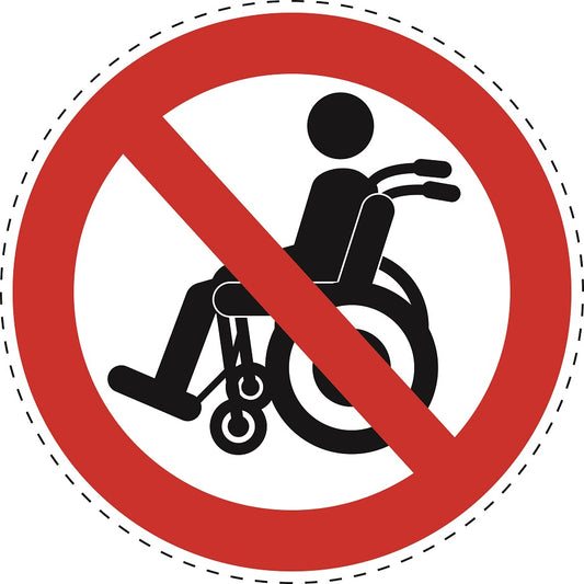 Autocollant d'interdiction "Personnes handicapées non autorisées" en plastique PVC, ES-SI27700