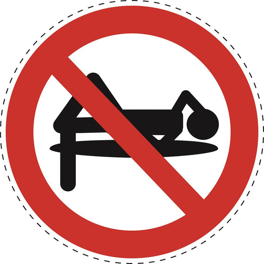 Autocollant d'interdiction "Pas de couchage autorisé" en plastique PVC, ES-SI28700