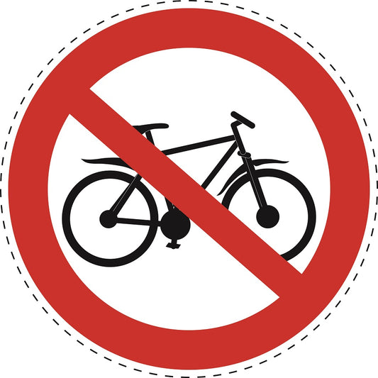 Autocollant d'interdiction "Pas de vélo autorisé" en plastique PVC, ES-SI29500