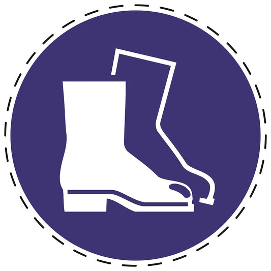 Autocollants obligatoires "Utilisez une protection pour les pieds" en plastique PVC, ES-SIM028