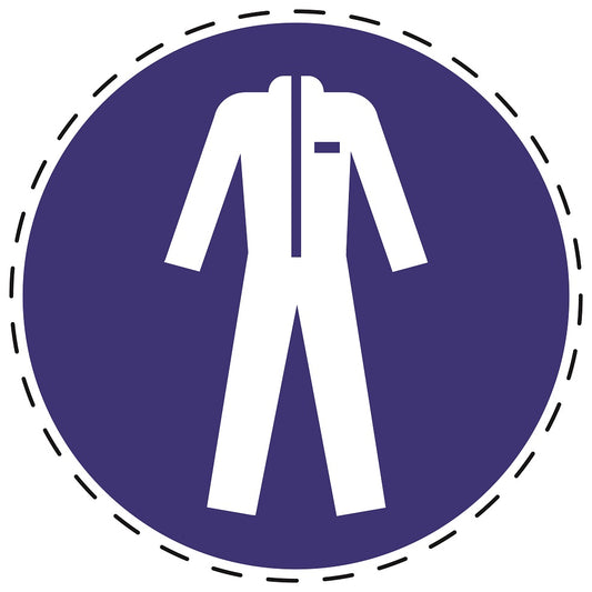 Autocollants obligatoires "Utilisez des vêtements de protection" en plastique PVC, ES-SIM030