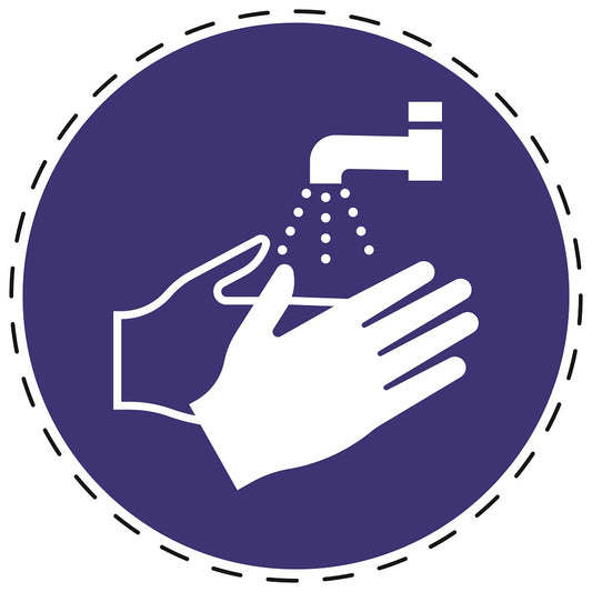 Autocollants obligatoires "Lave tes main" en plastique PVC, ES-SIM031