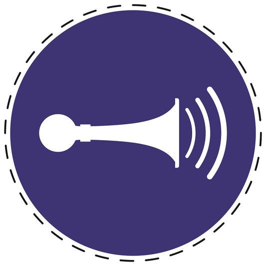 Autocollants obligatoires "Émettez un signal acoustique; klaxonner" en plastique PVC, ES-SIM048