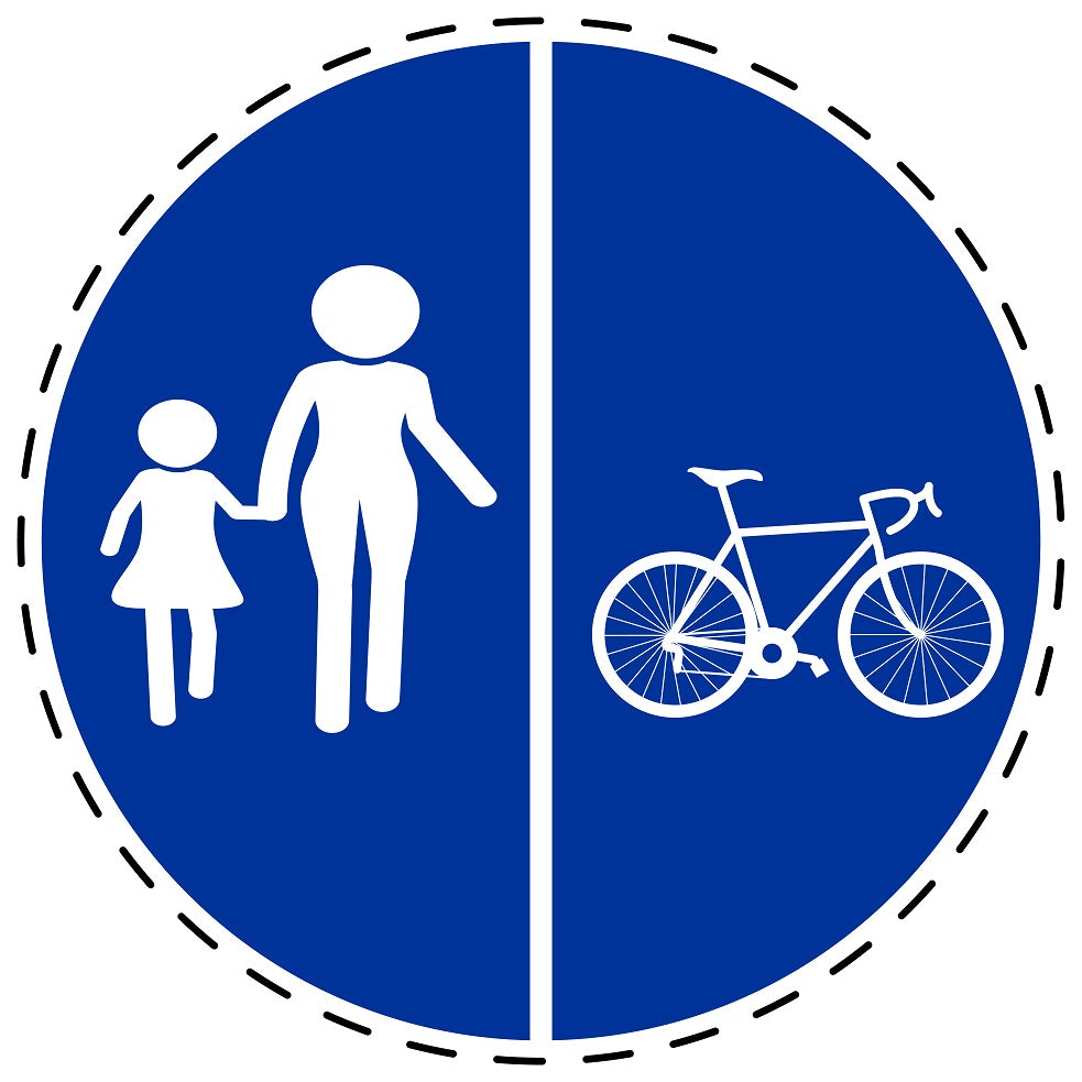 Autocollants obligatoires "Itinéraire réservé aux vélos à pédales" en plastique PVC, ES-SIM1240