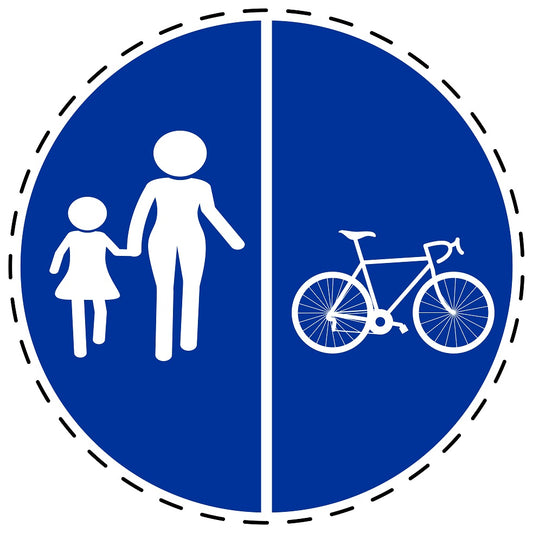 Autocollants obligatoires "Itinéraire réservé aux vélos à pédales" en plastique PVC, ES-SIM1240
