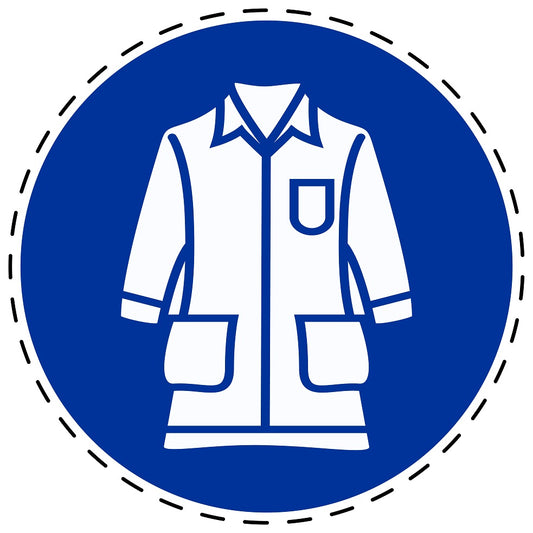 Autocollants obligatoires "Portez une blouse de laboratoire" en plastique PVC, ES-SIM1330