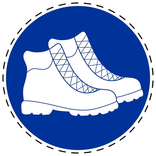 Autocollants obligatoires "Utilisez des chaussures de protection" en plastique PVC, ES-SIM1380