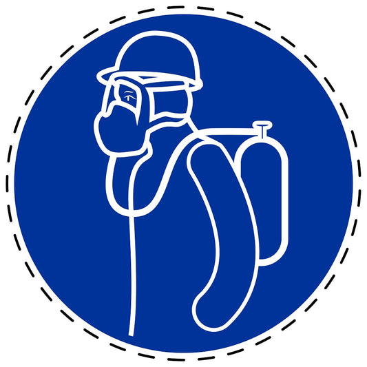 Autocollants obligatoires "Draag zware ademhalingsbescherming: Portez une protection respiratoire lourde" en plastique PVC, ES-SIM1510