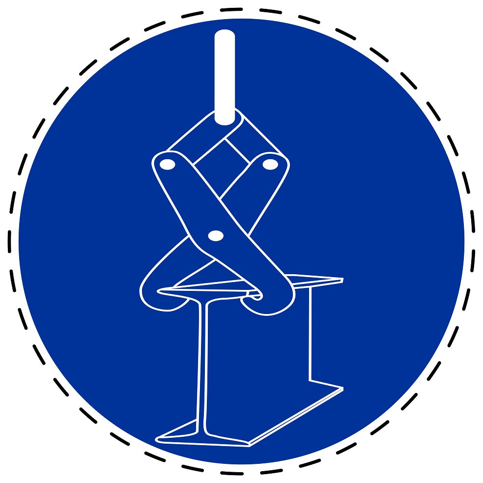 Autocollants obligatoires "Gebruik hefapparaat: Utilisez un appareil de levage" en plastique PVC, ES-SIM1700