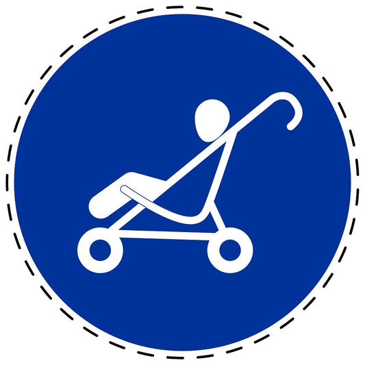 Autocollants obligatoires "Poussette" en plastique PVC, ES-SIM1910