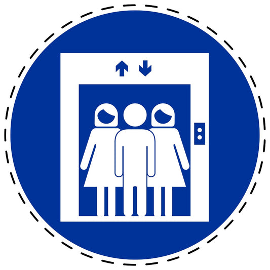 Autocollants obligatoires "Ascenseur pour passagers" en plastique PVC, ES-SIM1930