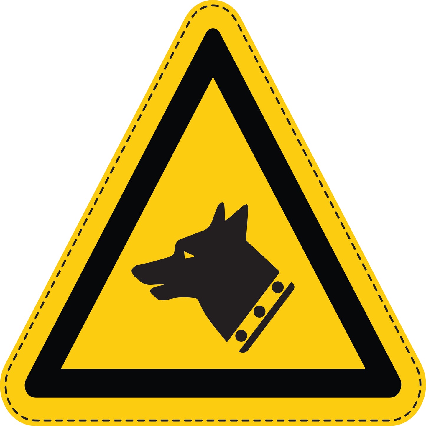 Autocollant d'avertissement collé "Panneau d'avertissement Attention, Danger - chien de garde"  en plastique PVC, ES-SIW-032