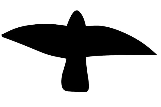 Autocollant de protection pour oiseaux 60–100 cm ES-VOG-10-88, couleur noire, en plastique résistant aux intempéries.