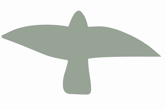 Autocollant de protection pour oiseaux 10–50 cm ES-VOG-10-91, couleur gris clair, en plastique résistant aux intempéries.