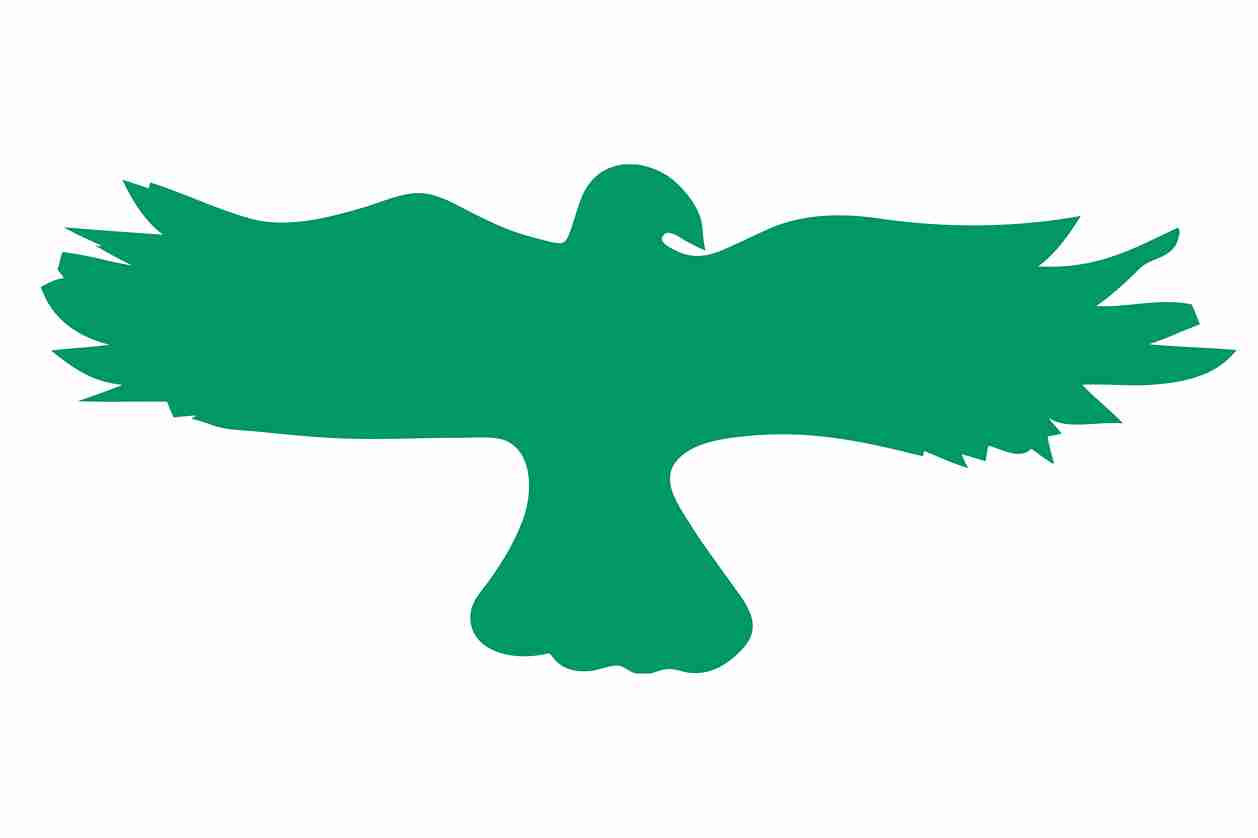 Autocollant de protection contre les oiseaux 10-50 cm ES-VOG-20-54, couleur vert foncé, en plastique résistant aux intempéries.