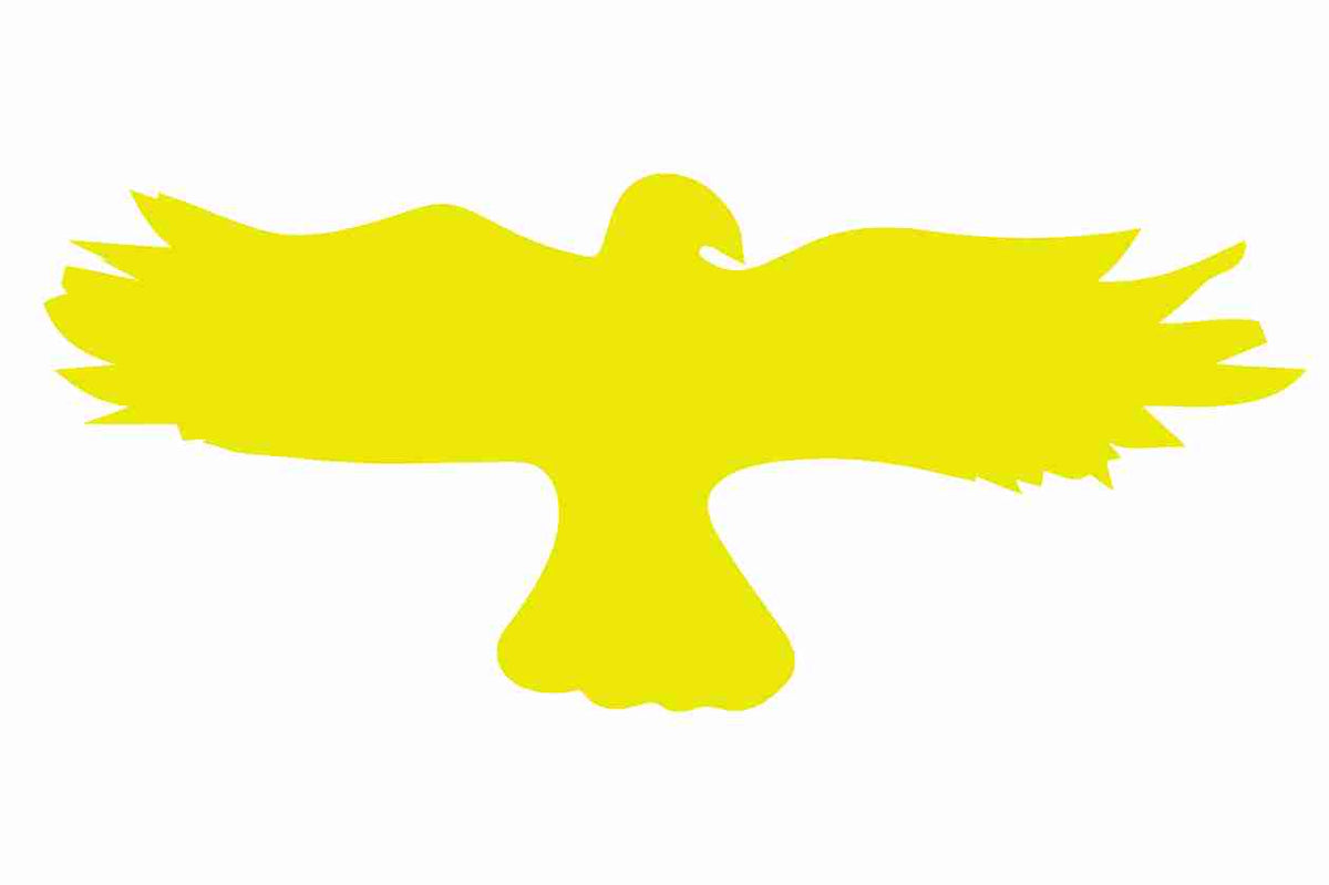 Autocollant de protection pour oiseaux 60–100 cm ES-VOG-20-803, couleur jaune clair, en plastique résistant aux intempéries.