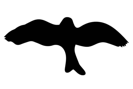 Autocollant de protection pour oiseaux 10–50 cm ES-VOG-30-88, couleur noire, en plastique résistant aux intempéries.
