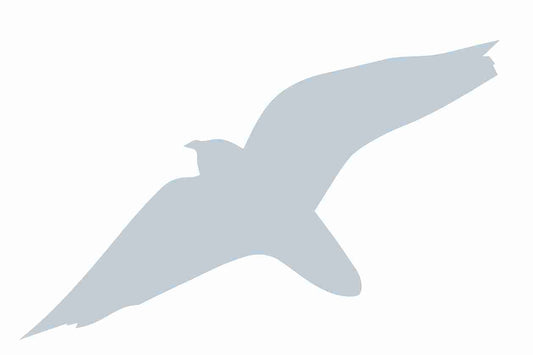 Autocollant de protection pour oiseaux 10–50 cm ES-VOG-40-SIM, argent mat, en plastique résistant aux intempéries.