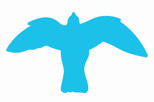 Autocollant de protection contre les oiseaux 10-50 cm ES-VOG-50-50, couleur bleu clair, en plastique résistant aux intempéries.