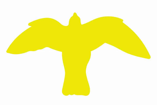 Autocollant de protection pour oiseaux 10–50 cm ES-VOG-50-803, couleur jaune clair, en plastique résistant aux intempéries.