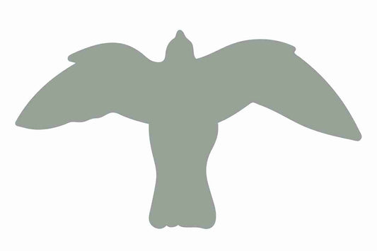 Autocollant de protection pour oiseaux 10–50 cm ES-VOG-50-91, couleur gris clair, en plastique résistant aux intempéries.