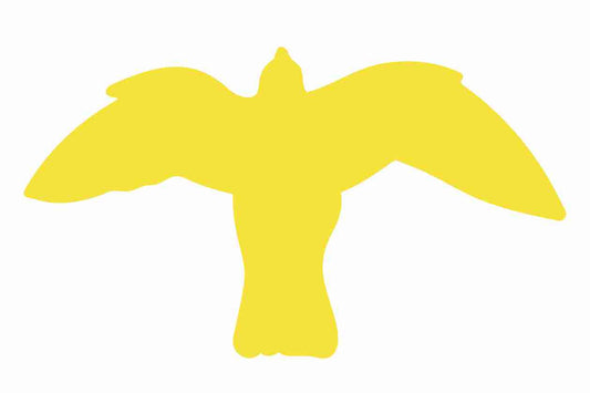Autocollant de protection pour oiseaux 10–50 cm ES-VOG-50-GOM, or mat, en plastique résistant aux intempéries.