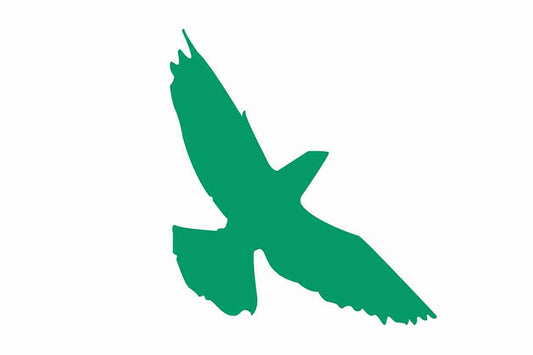 Autocollant de protection contre les oiseaux 10-50 cm ES-VOG-70-54, couleur vert foncé, en plastique résistant aux intempéries.