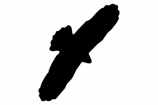 Autocollant de protection pour oiseaux 10–50 cm ES-VOG-90-88, couleur noire, en plastique résistant aux intempéries.