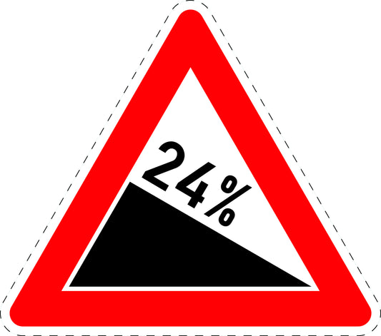 1 pièce panneau de signalisation "Descente 24%" 2-15 cm F-Verk-108-70