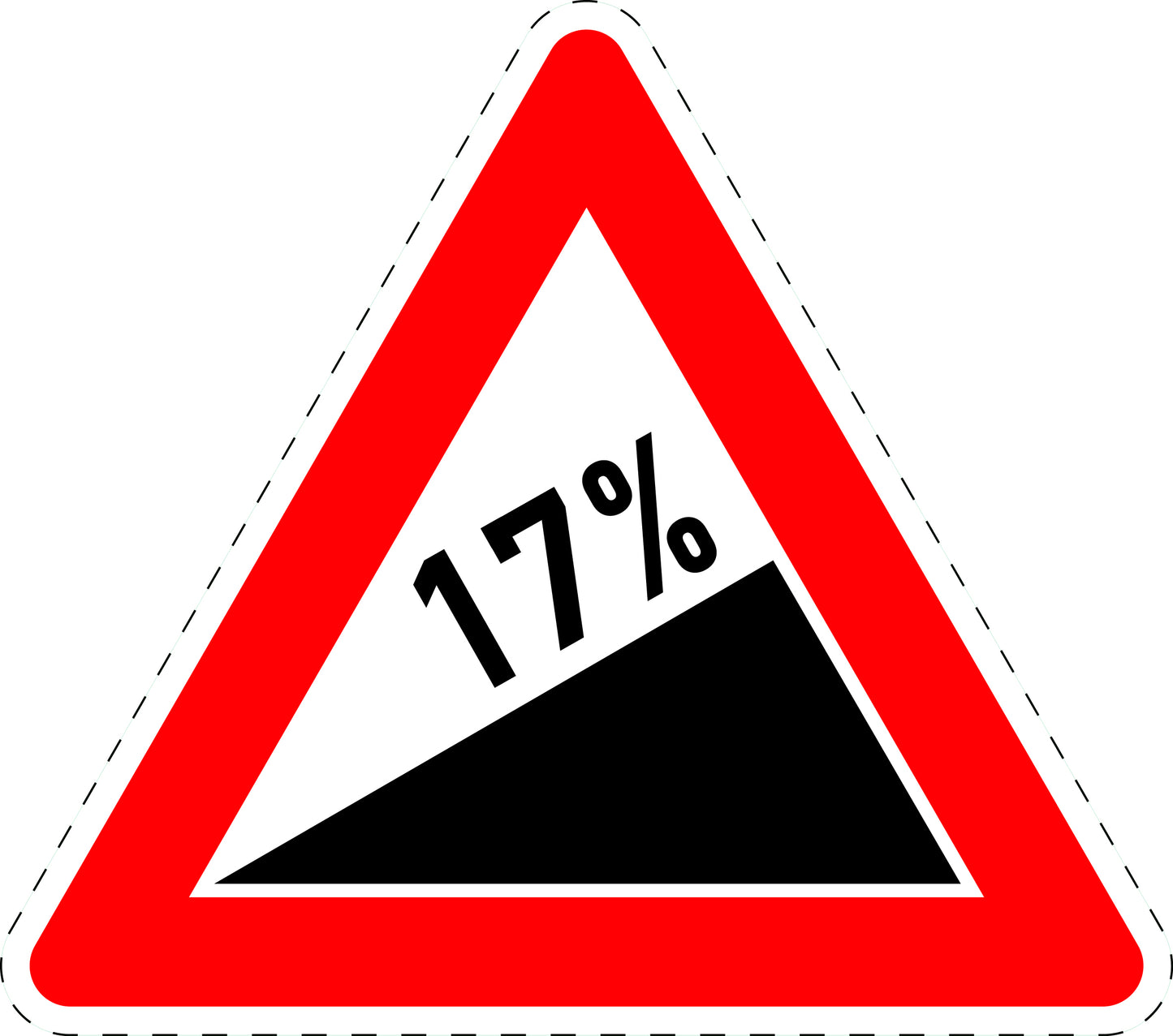 1 pièce panneau de signalisation "Montée 17%" 20-70 cm F-Verk-110-63