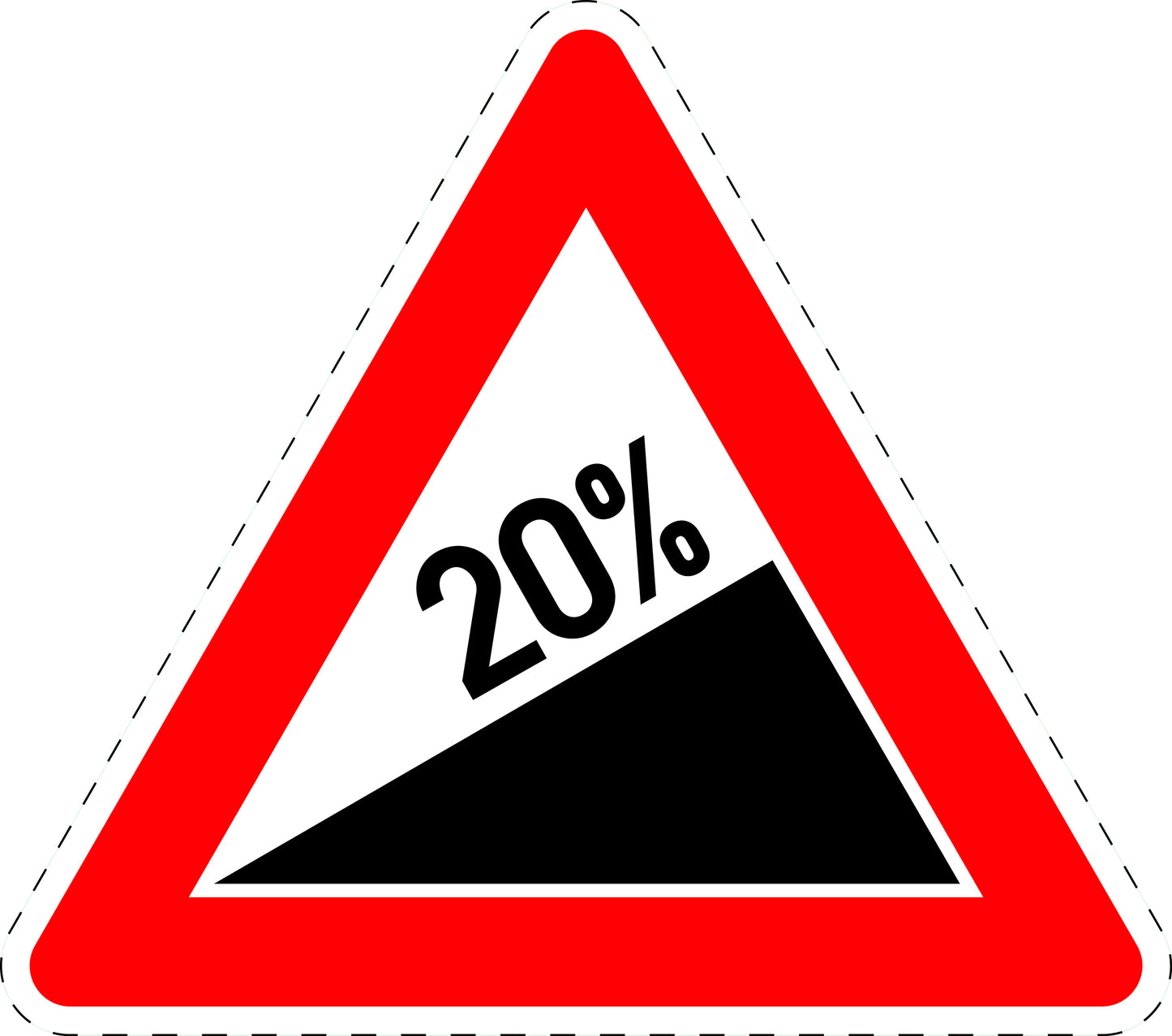 1 pièce panneau de signalisation "Montée 20%" 20-70 cm F-Verk-110-66
