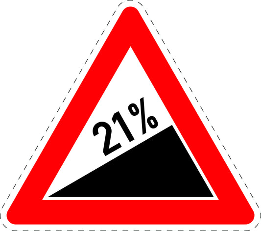 1 pièce panneau de signalisation "Montée 22%" 2-15 cm F-Verk-110-68