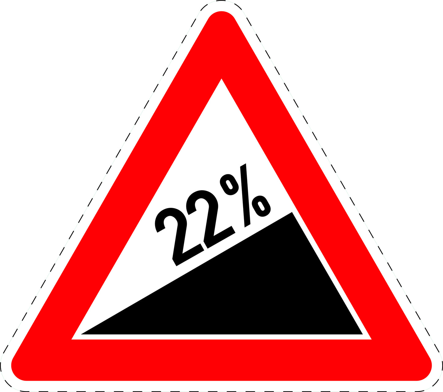 1 pièce panneau de signalisation "Montée 22%" 20-70 cm F-Verk-110-68
