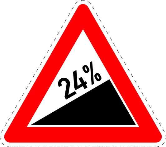 1 pièce panneau de signalisation "Montée 24%" 20-70 cm F-Verk-110-70