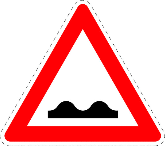 1 pièce panneau de signalisation "Chaussée irrégulière" 2-15 cm F-Verk-112