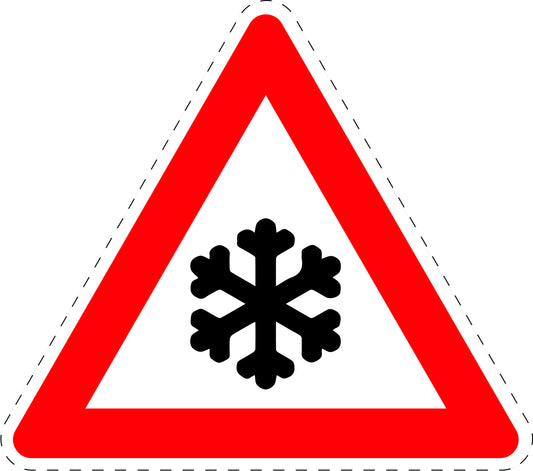 1 pièce panneau de signalisation "Avertissement flocon de neige" 2-15 cm F-Verk-113