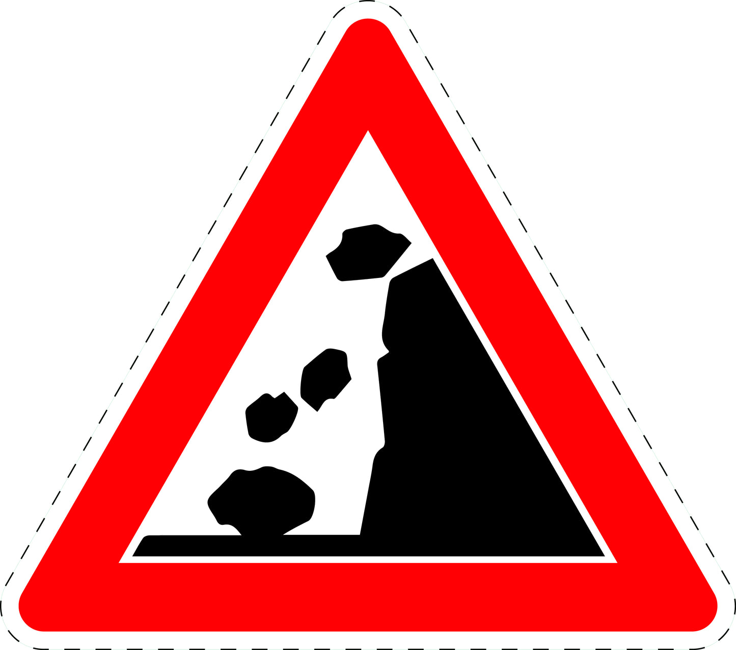 1 pièce panneau de signalisation "Chutes de pierres à gauche" 2-15 cm F-Verk-115-10