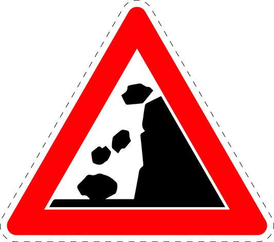 1 pièce panneau de signalisation "Chutes de pierres à gauche" 20-70 cm F-Verk-115-10