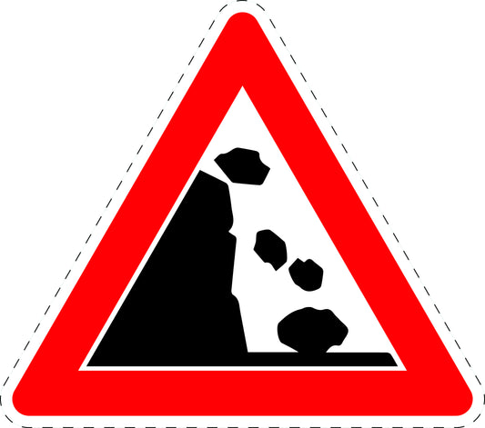 1 pièce panneau de signalisation "Chutes de pierres à droite" 2-15 cm F-Verk-115-20