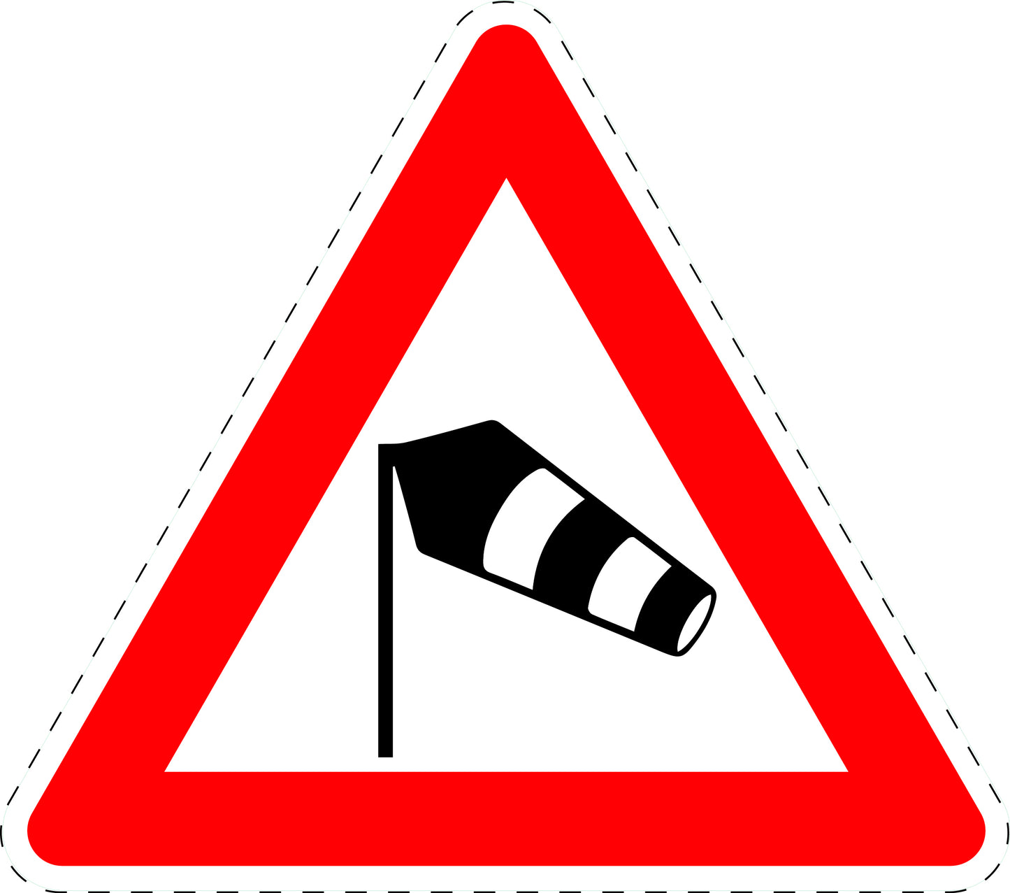 1 pièce panneau de signalisation "Vent latéral de gauche" 2-15 cm F-Verk-117-20