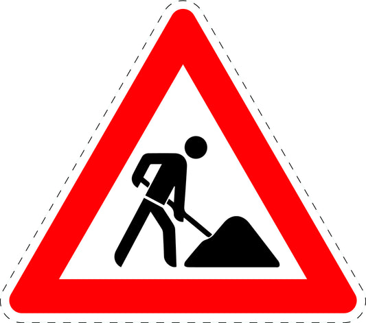 1 pièce panneau de signalisation "Travaux routiers" 2-15 cm F-Verk-123