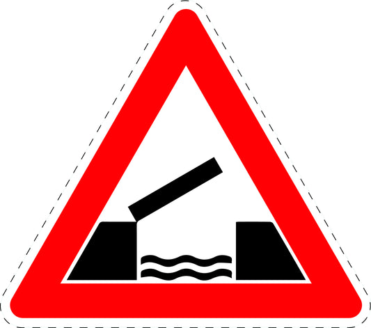 1 pièce panneau de signalisation "Pont mobile (ouverture)" 20-70 cm F-Verk-128