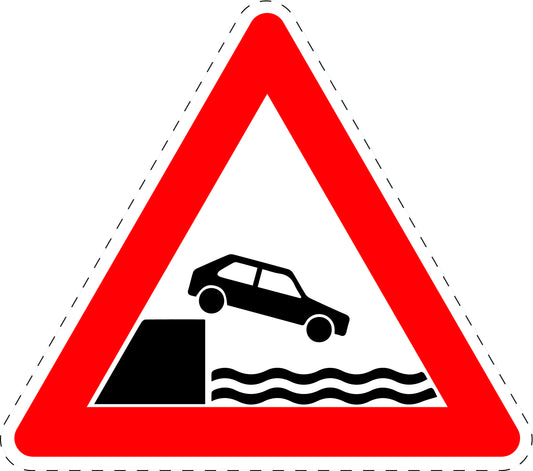 1 pièce panneau de signalisation "Bord de l’eau" 2-15 cm F-Verk-129