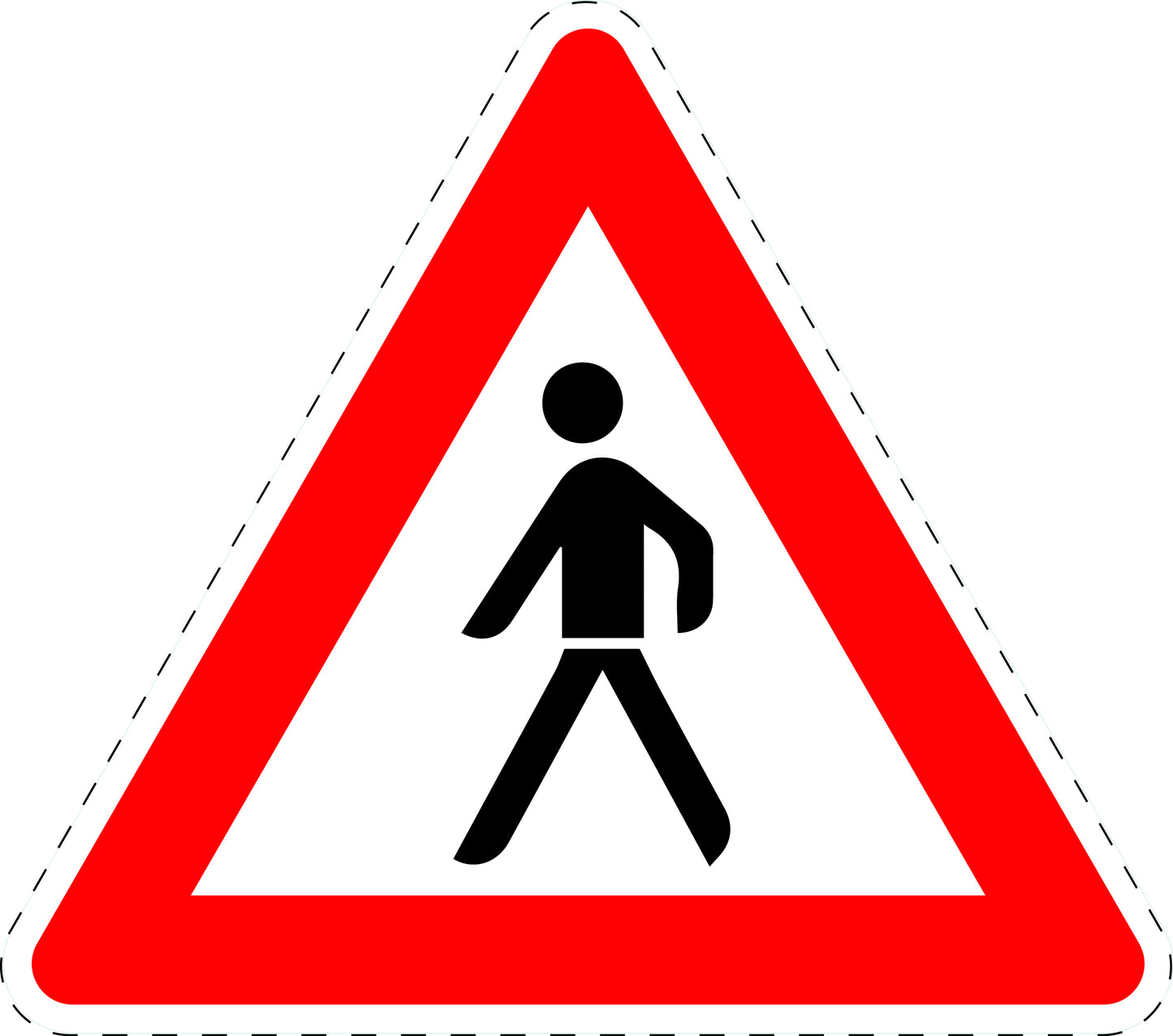 1 pièce panneau de signalisation "Piétons (installation droite)" 20-70 cm F-Verk-133-10
