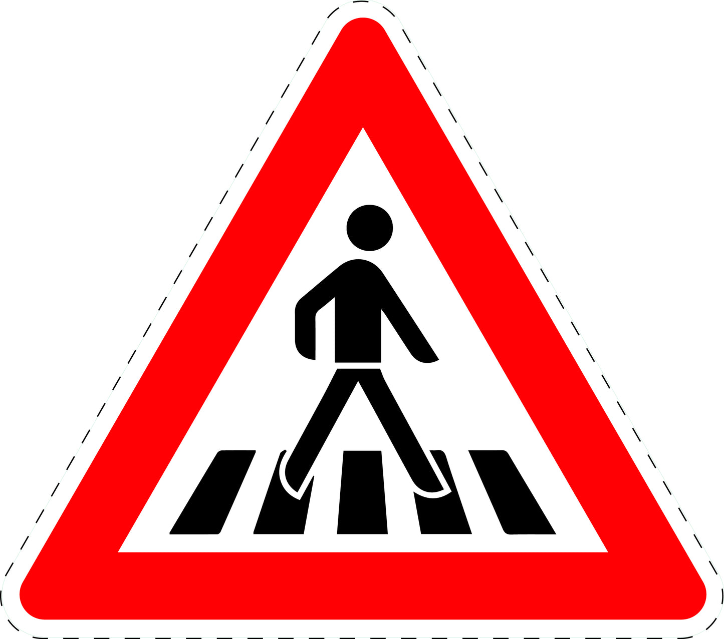 1 pièce panneau de signalisation "Passage piéton (installation gauche)" 2-15 cm F-Verk-134-20