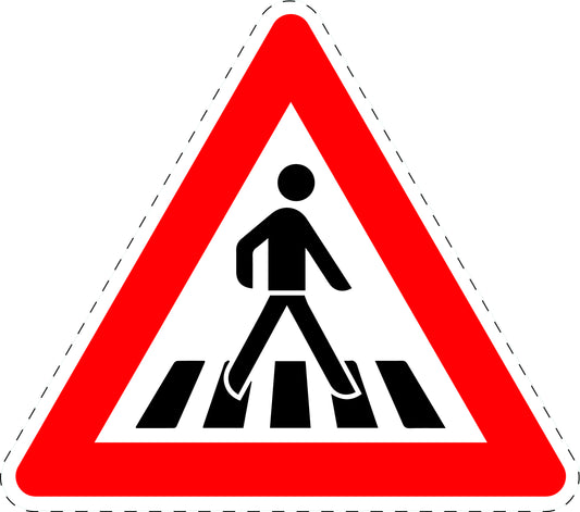 1 pièce panneau de signalisation "Passage piéton (installation gauche)" 2-15 cm F-Verk-134-20
